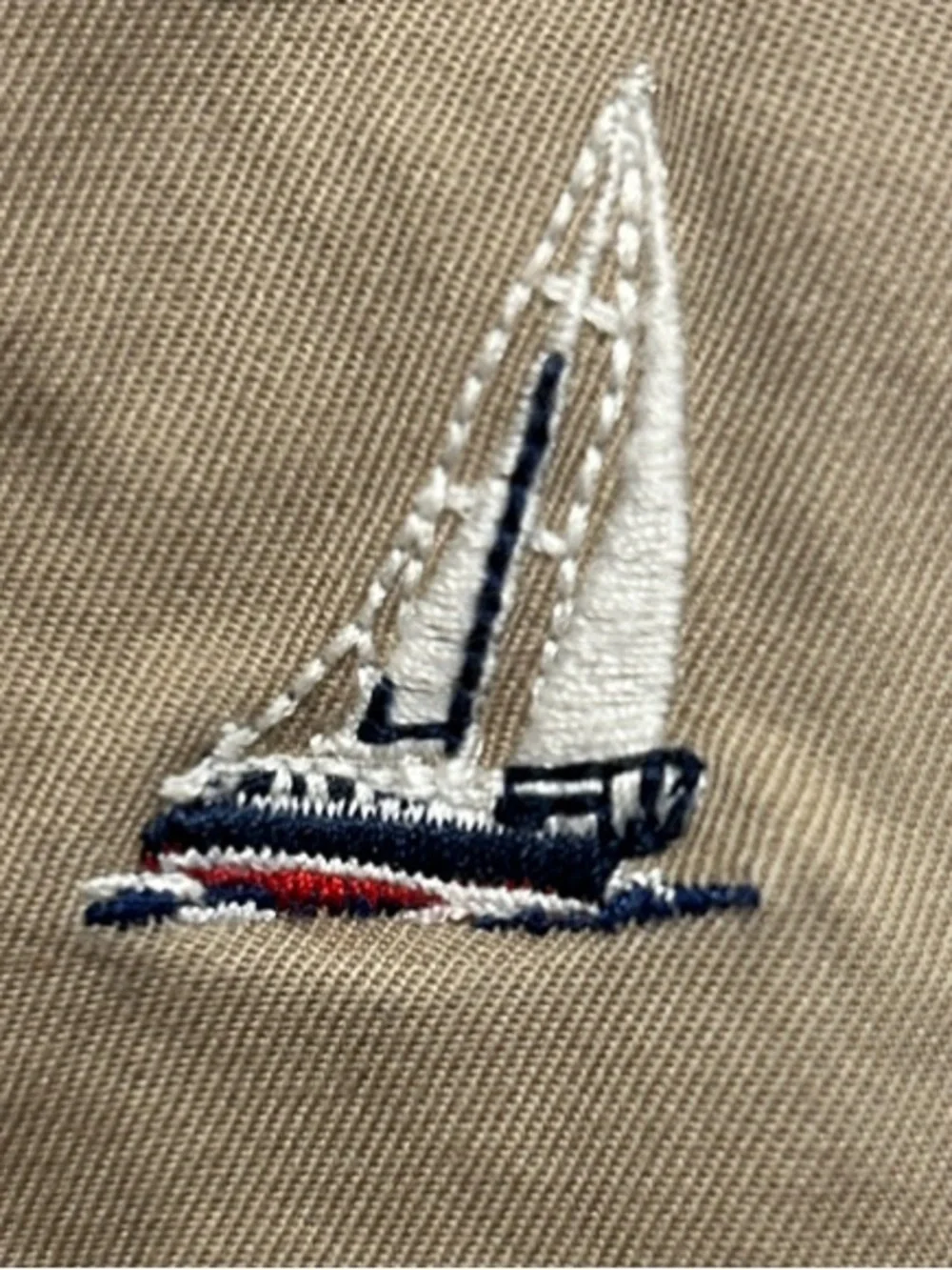 Golf Polo by Ralph Lauren Khaki Embroidered Sailboat Flat-Front Cotton Shorts